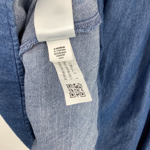 Old Navy Denim Mini Dress Spaghetti Strap With Pockets Large Medium Wash - Picture 5 of 5